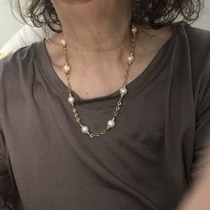 NECKLACE PEARLS WITH GOLD BY HONORA 18 inch